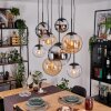 Gastor lampa wisząca, kula świetlna, lampa wisząca bursztynowy, chrom, przezroczysty, przydymiony, 8-punktowe