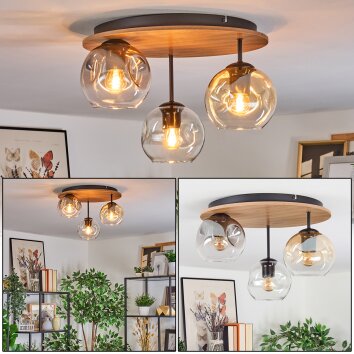 Ripoll Lampa sufitowa, Kula świetlna Ecru, Czarny, 3-punktowe