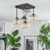 Koyoto lampa sufitowa, kula świetlna 37 cm bursztynowy, przezroczysty, przydymiony, 5-punktowe