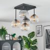 Koyoto lampa sufitowa, kula świetlna 37 cm bursztynowy, przezroczysty, przydymiony, 5-punktowe