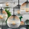 Koyoto lampa sufitowa, kula świetlna 37 cm bursztynowy, przezroczysty, przydymiony, 5-punktowe
