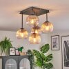 Koyoto lampa sufitowa, kula świetlna 37 cm bursztynowy, przezroczysty, przydymiony, 5-punktowe