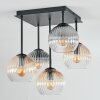 Koyoto lampa sufitowa, kula świetlna 37 cm bursztynowy, przezroczysty, przydymiony, 5-punktowe