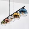 Koyoto lampa wisząca, kula świetlna, lampa wisząca niebeieski, chrom, złoty, zielony, przezroczysty, miedziany, przydymiony, 5-punktowe