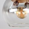 Koyoto lampa sufitowa, kula świetlna 40 cm brązowy, wygląd drewna, czarny, 3-punktowe
