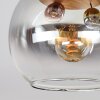 Koyoto Lampa sufitowa, Kula świetlna 40 cm Brązowy, Wygląd drewna, Czarny, 3-punktowe