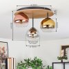 Koyoto Lampa sufitowa, Kula świetlna 40 cm Brązowy, Wygląd drewna, Czarny, 3-punktowe