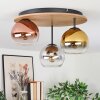 Koyoto Lampa sufitowa, Kula świetlna 40 cm Brązowy, Wygląd drewna, Czarny, 3-punktowe