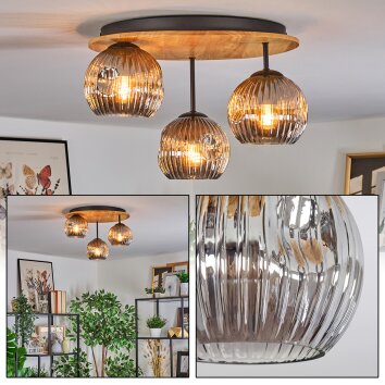 Ripoll Lampa sufitowa, Kula świetlna Ecru, Czarny, 3-punktowe