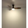 Oświetlenie Globo Gale lampa z wentylatorem LED Wygląd drewna, Ecru, Czarny, 1-punktowy, Zdalne sterowanie