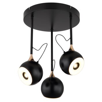 Oświetlenie Globo Donovan Lampa sufitowa LED Chrom, Czarny, 1-punktowy