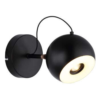 Oświetlenie Globo Donovan Lampa ścienna LED Chrom, Czarny, 1-punktowy