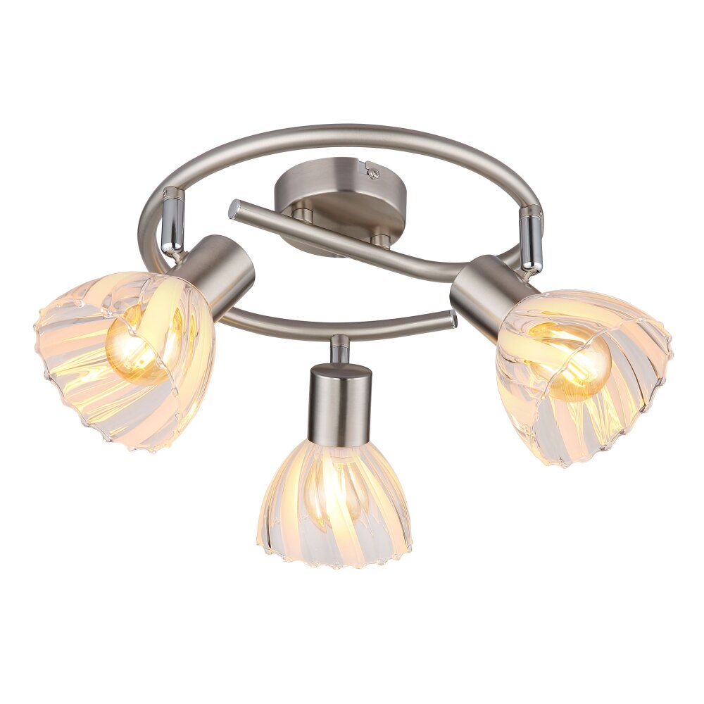 Oświetlenie Globo Zachery Lampa sufitowa Nikiel matowy, 3-punktowe main product photo