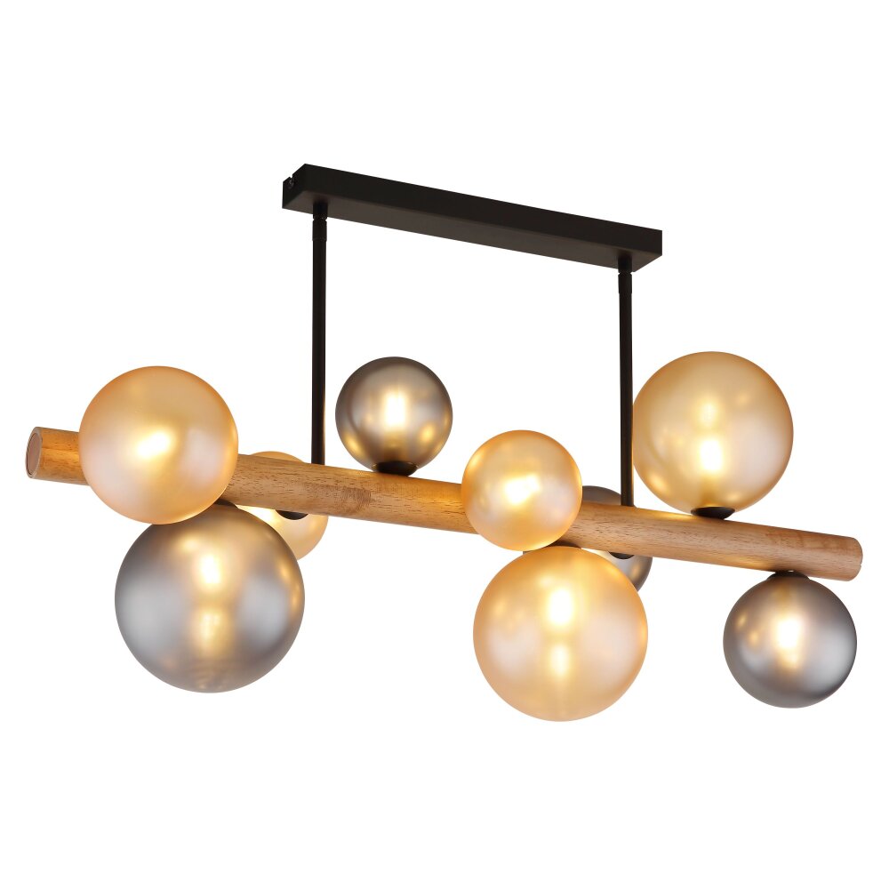 Oświetlenie Globo Riha Lampa sufitowa Ciemnobrązowy, Czarny, 9-punktowe main product photo