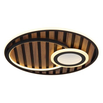 Oświetlenie Globo Woody Lampa sufitowa LED Ecru, Czarny, 1-punktowy