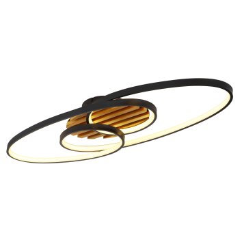 Oświetlenie Globo Tisha Lampa sufitowa LED Brązowy, Czarny, 1-punktowy