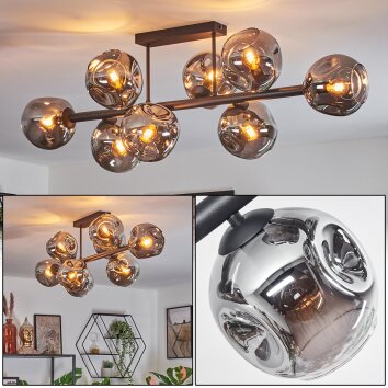 Ripoll Lampa sufitowa, Kula świetlna Przydymiony, 8-punktowe Ripoll Lampa sufitowa, Kula świetlna Przydymiony, 8-punktowe