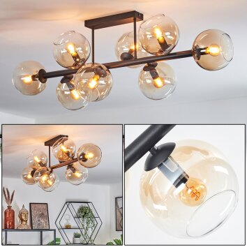 Koyoto lampa sufitowa, kula świetlna bursztynowy, przezroczysty, 8-punktowe