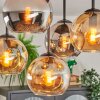 Koyoto lampa sufitowa, kula świetlna bursztynowy, chrom, przydymiony, 5-punktowe