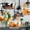 Koyoto lampa sufitowa, kula świetlna bursztynowy, chrom, przydymiony, 5-punktowe