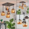 Koyoto Lampa sufitowa, Kula świetlna W kolorze bursztynu, Chrom, Przydymiony, 5-punktowe