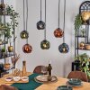 Ripoll lampa wisząca, kula świetlna, lampa wisząca niebeieski, zielony, miedziany, 6-punktowe