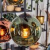Ripoll lampa wisząca, kula świetlna, lampa wisząca niebeieski, zielony, miedziany, 6-punktowe