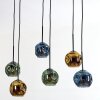 Ripoll lampa wisząca, kula świetlna, lampa wisząca niebeieski, zielony, miedziany, 6-punktowe
