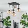 Koyoto lampa sufitowa, kula świetlna 37 cm bursztynowy, przezroczysty, przydymiony, 5-punktowe