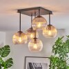 Koyoto lampa sufitowa, kula świetlna bursztynowy, przezroczysty, przydymiony, 5-punktowe