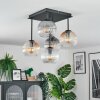Koyoto lampa sufitowa, kula świetlna bursztynowy, przezroczysty, przydymiony, 5-punktowe