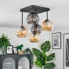 Koyoto lampa sufitowa, kula świetlna 37 cm bursztynowy, przydymiony, 5-punktowe