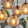 Koyoto lampa sufitowa, kula świetlna 37 cm bursztynowy, przydymiony, 5-punktowe