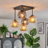 Koyoto lampa sufitowa, kula świetlna 37 cm bursztynowy, przydymiony, 5-punktowe