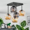 Koyoto lampa sufitowa, kula świetlna 37 cm bursztynowy, przydymiony, 5-punktowe