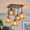 Koyoto Lampa sufitowa, Kula świetlna 37 cm W kolorze bursztynu, Przydymiony, 5-punktowe