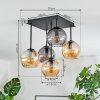 Koyoto Lampa sufitowa, Kula świetlna 37 cm W kolorze bursztynu, Przydymiony, 5-punktowe