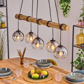 Koyoto Lampa wisząca, Kula świetlna, Lampa wisząca Ecru, Czarny, 5-punktowe Koyoto Lampa wisząca, Kula świetlna, Lampa wisząca Ecru, Czarny, 5-punktowe