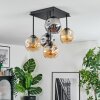Ripoll lampa sufitowa, kula świetlna bursztynowy, przydymiony, 5-punktowe