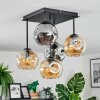 Ripoll lampa sufitowa, kula świetlna bursztynowy, przydymiony, 5-punktowe