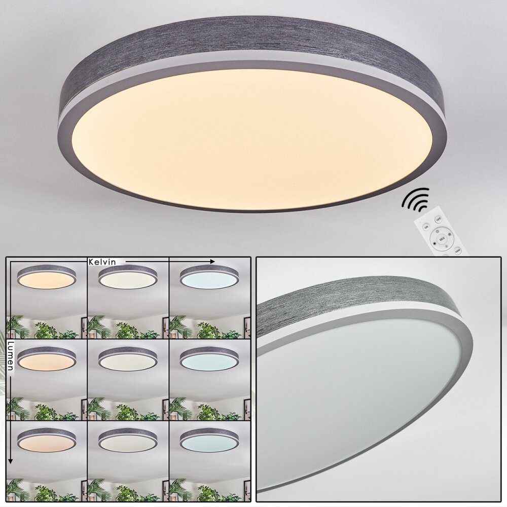 Salmi Lampa sufitowa, Panel LED Szary, Srebrny, 1-punktowy, Zdalne sterowanie main product photo