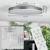 Salmi Lampa sufitowa, Panel LED Szary, Srebrny, 1-punktowy, Zdalne sterowanie