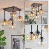 Koyoto Lampa sufitowa, Kula świetlna W kolorze bursztynu, Chrom, Przezroczysty, Przydymiony, 5-punktowe
