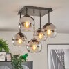 Koyoto lampa sufitowa, kula świetlna chrom, przezroczysty, przydymiony, 5-punktowe