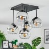 Koyoto lampa sufitowa, kula świetlna chrom, przezroczysty, przydymiony, 5-punktowe