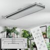 Salmi Lampa sufitowa, Panel LED Szary, Srebrny, 1-punktowy, Zdalne sterowanie
