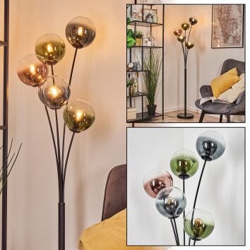 Gastor Kula świetlna, Lampa stojąca Niebeieski, Zielony, Przezroczysty, W kolorze miedzi, 5-punktowe