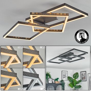 Brilo Lampa sufitowa LED Czarny, 1-punktowy
