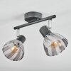 Saire Lampa sufitowa, Spot sufitowy Chrom, Czarny, 2-punktowe