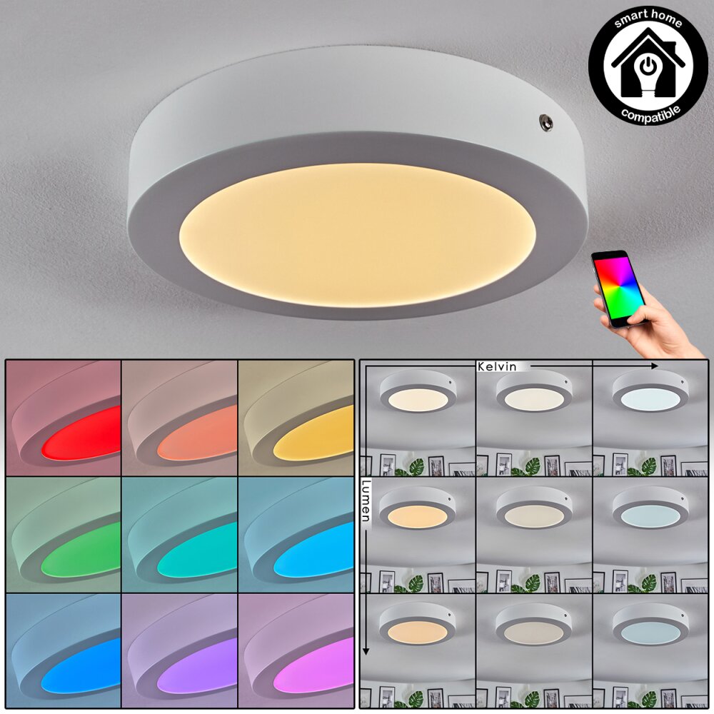 Omaro Lampa sufitowa, Panel LED Biały, 1-punktowy, Zmieniacz kolorów main product photo